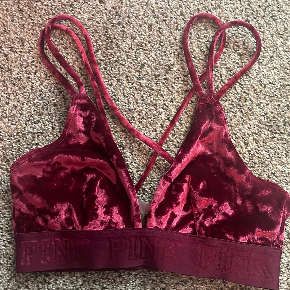 PINK velvet bra